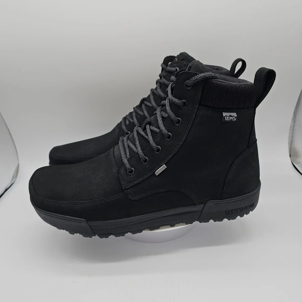 Lems Boulder Summit Boot Waterproof Men's  14 / Women's 15.5  Black (Coal)